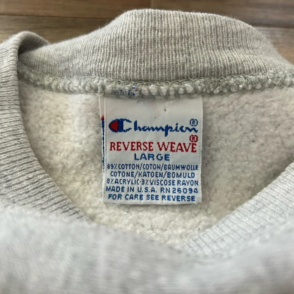 Vintage Purdue University Floral Lettering Champion Reverse Weave Sweatshirt Lrg - Picture 4 of 5